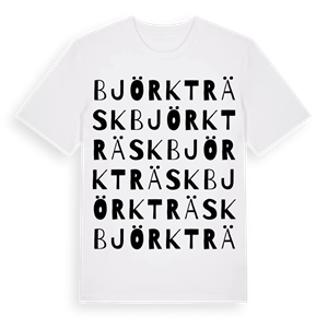 Björkträsk ordlek t-shirt – ekologisk bomull t-shirt från Pinshirt