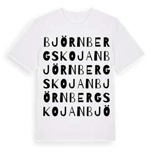 Björnbergskojan ordlek t-shirt – ekologisk bomull t-shirt från Pinshirt