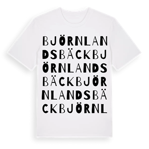 Björnlandsbäck ordlek t-shirt – ekologisk bomull t-shirt från Pinshirt
