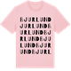 Pink Cotton t-shirt med Bjurlund ordlek t-shirt