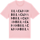 Pink Cotton t-shirt med Blackhamn ordlek t-shirt