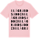 Pink Cotton t-shirt med Blågrundsudden ordlek t-shirt