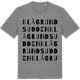 Mid Heather Gray t-shirt med Blågrundsudden ordlek t-shirt