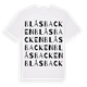 White t-shirt med Blåsbacken ordlek t-shirt