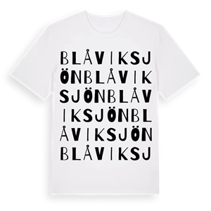 Blåviksjön ordlek t-shirt – ekologisk bomull t-shirt från Pinshirt