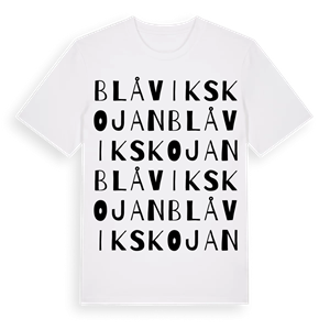 Blåvikskojan ordlek t-shirt – ekologisk bomull t-shirt från Pinshirt