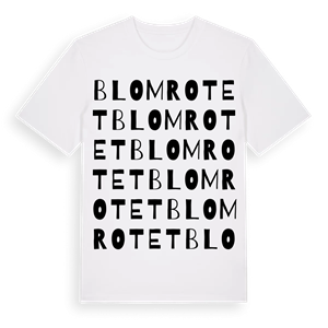 Blomrotet ordlek t-shirt – ekologisk bomull t-shirt från Pinshirt
