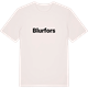 Vintage White t-shirt med Blurfors fetstil t-shirt