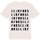 Vintage White t-shirt med Blurfors ordlek t-shirt