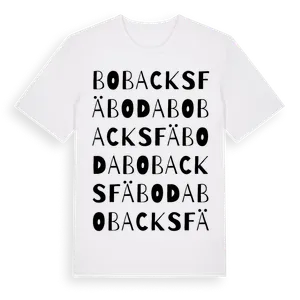 Bobacksfäboda ordlek t-shirt – ekologisk bomull t-shirt från Pinshirt