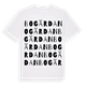 White t-shirt med Bogärdan ordlek t-shirt