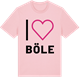 Pink Cotton t-shirt med Jag älskar Böle t-shirt stort tryck