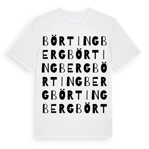 Börtingberg ordlek t-shirt – ekologisk bomull t-shirt från Pinshirt