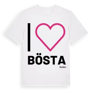 Jag älskar Bösta t-shirt stort tryck – ekologisk bomull t-shirt från Pinshirt