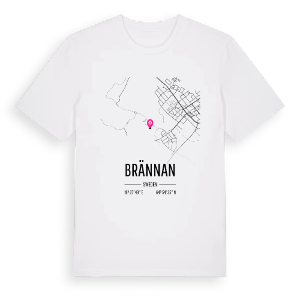 Brännan karta t-shirt – ekologisk bomull t-shirt från Pinshirt