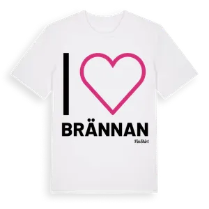 Jag älskar Brännan t-shirt stort tryck – ekologisk bomull t-shirt från Pinshirt