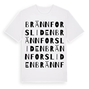 Brännforsliden ordlek t-shirt – ekologisk bomull t-shirt från Pinshirt
