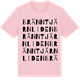 Pink Cotton t-shirt med Bränntjärnliden ordlek t-shirt