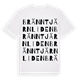 White t-shirt med Bränntjärnliden ordlek t-shirt