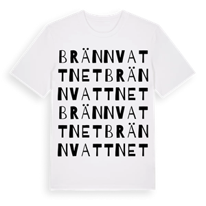 Brännvattnet ordlek t-shirt – ekologisk bomull t-shirt från Pinshirt