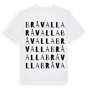Bråvalla ordlek t-shirt – ekologisk bomull t-shirt från Pinshirt