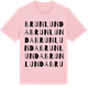 Pink Cotton t-shirt med Brunlunda ordlek t-shirt