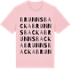 Pink Cotton t-shirt med Brunnsbacka ordlek t-shirt