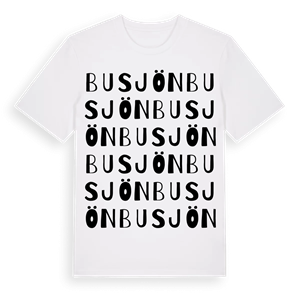 Busjön ordlek t-shirt – ekologisk bomull t-shirt från Pinshirt