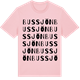 Pink Cotton t-shirt med Bussjön ordlek t-shirt