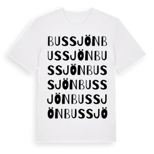 Bussjön ordlek t-shirt – ekologisk bomull t-shirt från Pinshirt