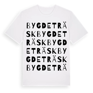 Bygdeträsk ordlek t-shirt – ekologisk bomull t-shirt från Pinshirt