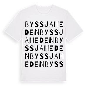 Byssjaheden ordlek t-shirt – ekologisk bomull t-shirt från Pinshirt