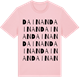 Pink Cotton t-shirt med Dainan ordlek t-shirt