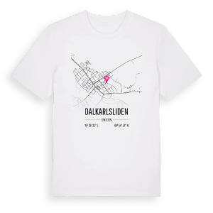 Dalkarlsliden karta t-shirt – ekologisk bomull t-shirt från Pinshirt