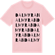 Pink Cotton t-shirt med Dalmyran ordlek t-shirt