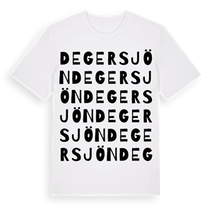 Degersjön ordlek t-shirt – ekologisk bomull t-shirt från Pinshirt