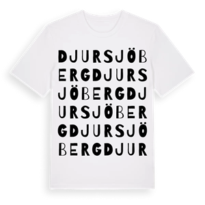 Djursjöberg ordlek t-shirt – ekologisk bomull t-shirt från Pinshirt