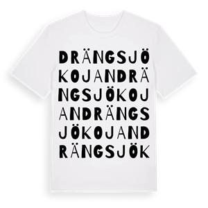 Drängsjökojan ordlek t-shirt – ekologisk bomull t-shirt från Pinshirt