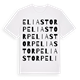 White t-shirt med Eliastorp ordlek t-shirt