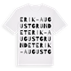 White t-shirt med Erik-Augustgrundet ordlek t-shirt