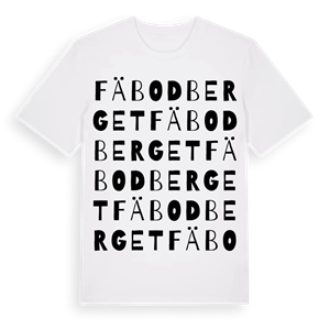 Fäbodberget ordlek t-shirt – ekologisk bomull t-shirt från Pinshirt