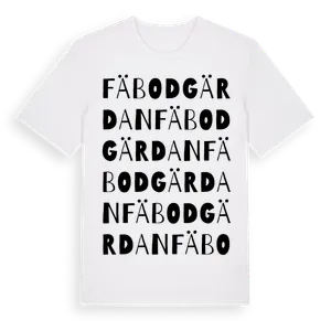 Fäbodgärdan ordlek t-shirt – ekologisk bomull t-shirt från Pinshirt