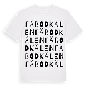 Fäbodkälen ordlek t-shirt – ekologisk bomull t-shirt från Pinshirt