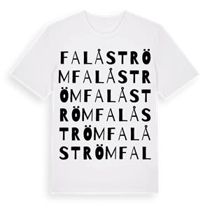 Falåström ordlek t-shirt – ekologisk bomull t-shirt från Pinshirt
