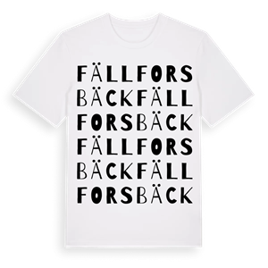 Fällforsbäck ordlek t-shirt – ekologisk bomull t-shirt från Pinshirt