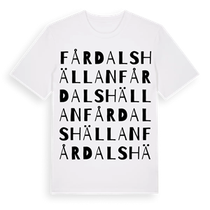 Fårdalshällan ordlek t-shirt – ekologisk bomull t-shirt från Pinshirt