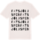 Vintage White t-shirt med Fatsjöluspen ordlek t-shirt