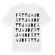 White t-shirt med Fättjaur ordlek t-shirt