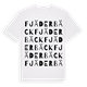 White t-shirt med Fjäderbäck ordlek t-shirt