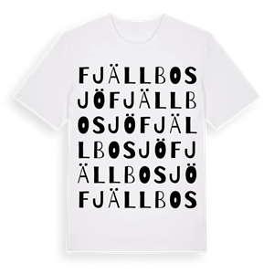 Fjällbosjö ordlek t-shirt – ekologisk bomull t-shirt från Pinshirt